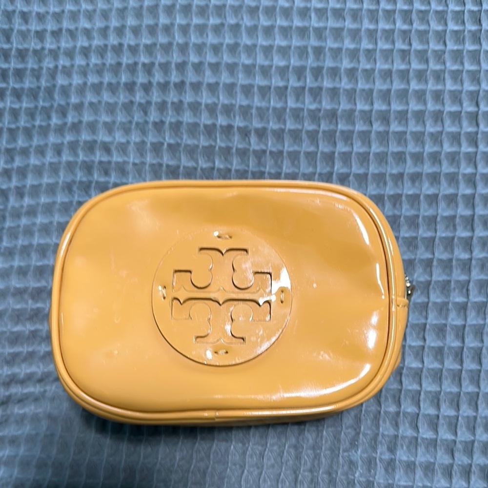 Tory Burch Mustard Yellow Cosmetic Pouch